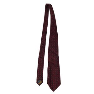YSL YVES SAINT LAURENT RED MAROON 100% SILK NECK TIE